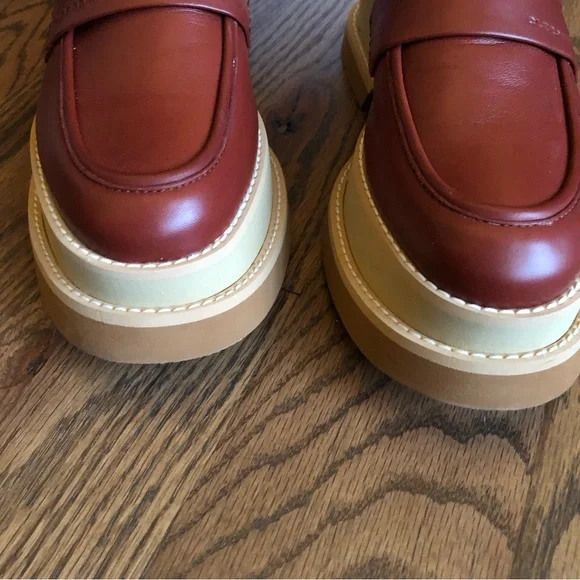 Robert Clergerie Banel Flatform Platform Leather Loafers - Picture 3 of 12